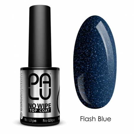 PALU Top Coat No Wipe with Flash Blue glitter - 11g