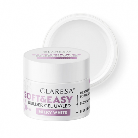 Claresa Żel budujący SOFT&EASY builder gel Milky White 45g