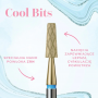 Nail drill bits in the shape of a truncated cone –  with slots COOL BITS GOLD IQNAILS 37