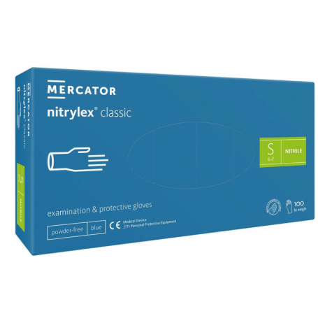 Mercator Nitrylex Classic S Rękawiczki nitrylowe Niebieski 100 szt.