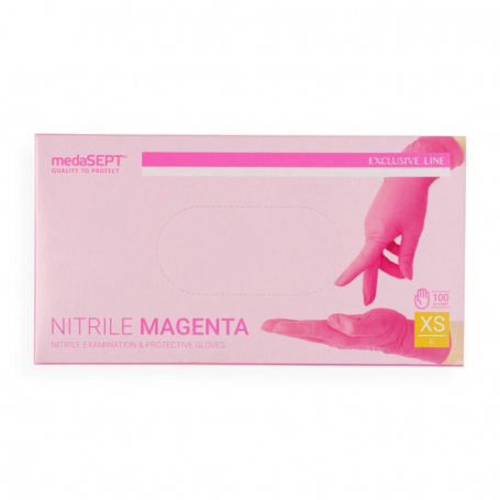 medaSEPT Nitrile Pink XS Rękawiczki nitrylowe jednorazowe 100 szt.