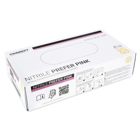 medaSEPT NITRILE PREFER PINK Diagnostic gloves, powder-free nitrile pink, XS 100pcs