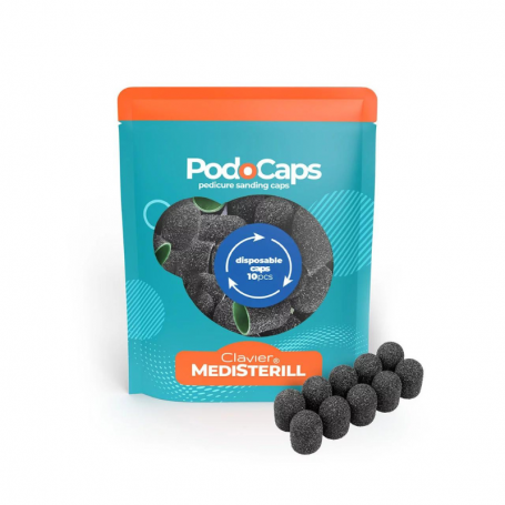 Medisterill Abrasive caps for pedicure , Clavier ,  Pedicure PodoCaps 10mm 80 grit – 10pcs.