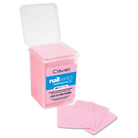 Perforated dust-free cotton pads in a box of 200 pieces – pink