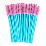 Spiral Brush - for Eyelashes and Brows, 50 pcs. - turquoise-purple 1