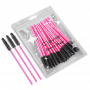 Eyelash and eyebrow spiral brush, Clavier 50 pcs. - light pink-black 3