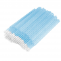 Fiberless eyelash applicators 2mm, 100pcs, blue glitter