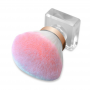 Dust removal brush in case, for nails, for make-up, round - rainbow