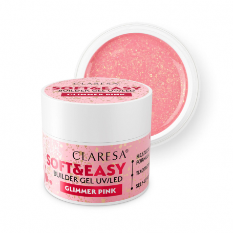 Claresa SOFT&EASY builder gel Glimmer pink 12g