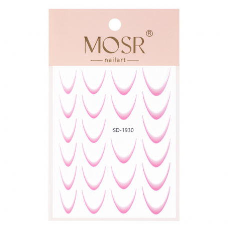 Gradient French nail stickers self-adhesive french ombre smile line light pink SD-1930 approx. 23pcs.