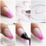 Gradient French nail stickers self-adhesive french ombre smile line light pink SD-1930 approx. 23pcs.