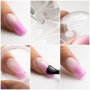 Gradient French nail stickers self-adhesive french ombre smile line white SD-1933 approx. 23pcs.