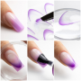 Gradient French nail stickers self-adhesive french ombre smile line purple SD-1926 approx. 23pcs.