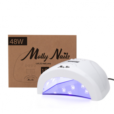 Nail lamp dual UV/LED Molly Nails 1S for hybrid varnishes, gels and acrylic gels 48W white