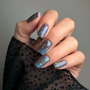 828 Grey Holo Cat Eye Hybrid Nail Polish Semilac 7ml