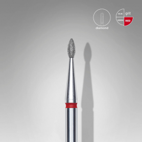 Staleks Diamond nail drill bit drop red EXPERT diameter 1.6 mm / working part 4 mm Staleks Diamond nail drill bit drop red EXPERT diameter 1.6 mm / working part 4 mm