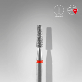 Staleks Diamond nail drill bit truncated cone red EXPERT diameter 2,5 mm / working part 8 mm Staleks Diamond nail drill bit truncated cone red EXPERT diameter 2,5 mm / working part 8 mm