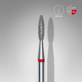 Staleks Diamond nail drill bit flame red EXPERT diameter 2.1 mm / working part 8 mm Staleks Diamond nail drill bit flame red EXPERT diameter 2.1 mm / working part 8 mm