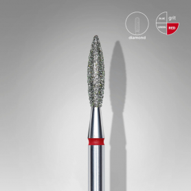 Staleks Diamond nail drill bit flame red EXPERT diameter 2.3 mm / working part 10 mm Staleks Diamond nail drill bit flame red EXPERT diameter 2.3 mm / working part 10 mm