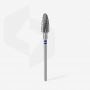 Carbide nail drill bit for left-handers, round cone, blue, EXPERT, diameter 6 mm / working part 14 mm