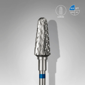 Staleks Carbide nail drill bit truncated cone blue EXPERT diameter 6 mm / working part 14 mm Staleks Carbide nail drill bit truncated cone blue EXPERT diameter 6 mm / working part 14 mm