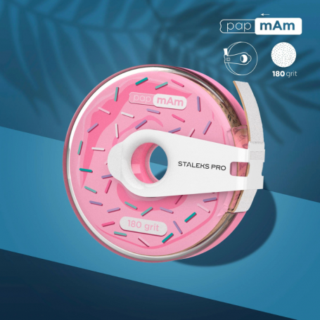 Disposable white abrasive tape papmAm EXPERT in a plastic case