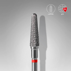 Staleks Carbide Bit – Flat-Top Cone, Red, Ø 4 mm / 13 mm Staleks Carbide Bit – Flat-Top Cone, Red, Ø 4 mm / 13 mm