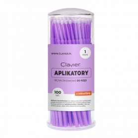 Fiberless eyelash applicators 1mm, 100pcs, purple Fiberless eyelash applicators 1mm, 100pcs, purple