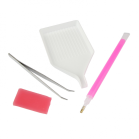 Rhinestone nail art set - applicator, wax, tray and tweezers Rhinestone nail art set - applicator, wax, tray and tweezers